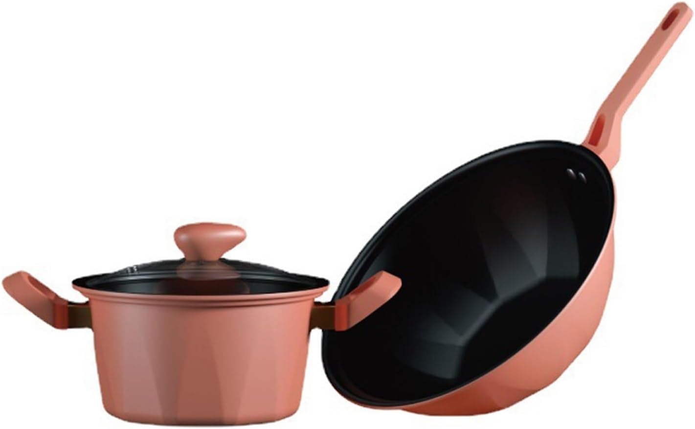 Two-piece Wok Set Saucepan Non-stick Stockpot Household Combination