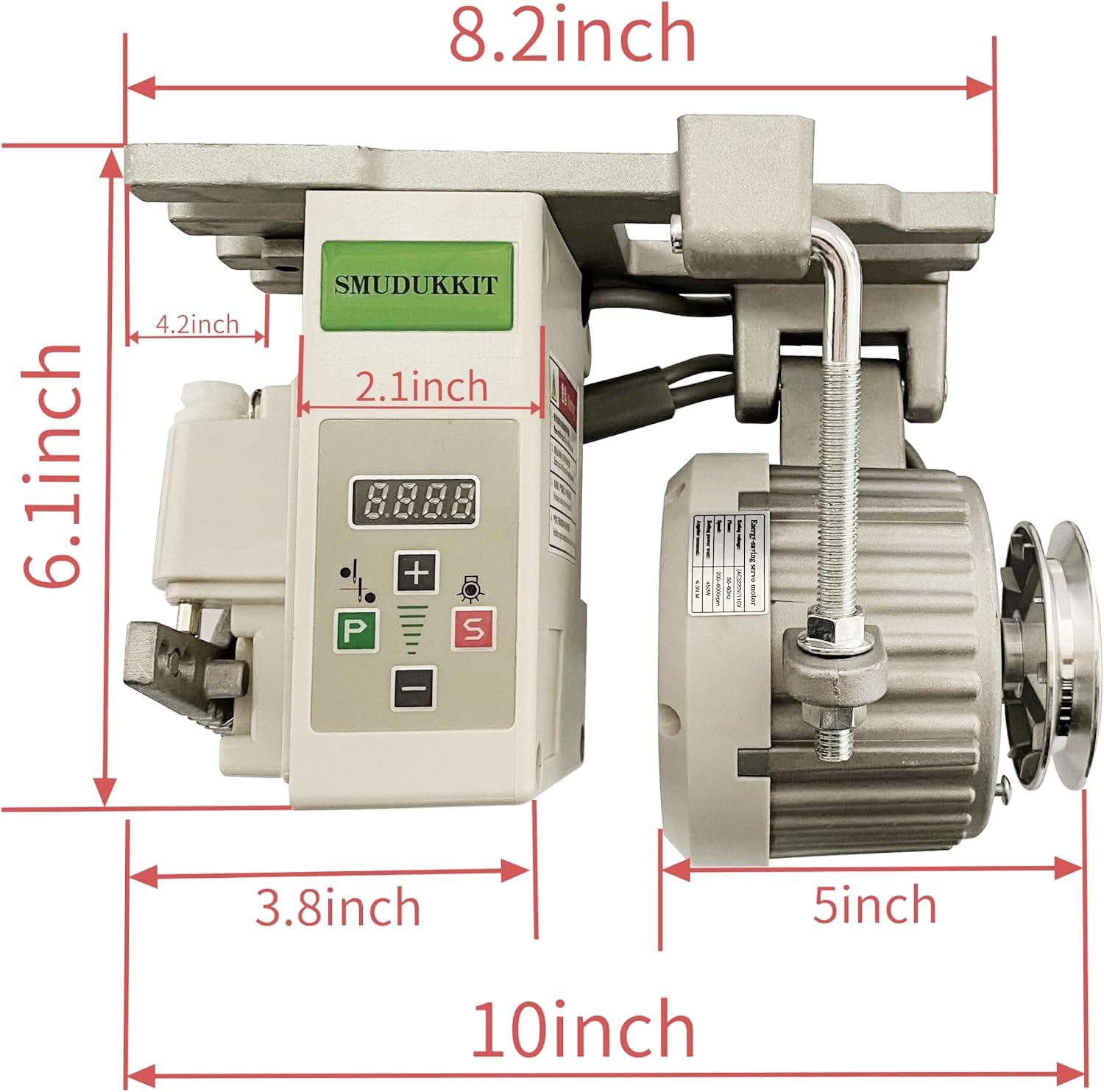 Sewing Machine Servo Motor for Industrial Sewing Machine Power 3/4HP 550W, Brushless Reversible with Controller and Foot Switch, (550, Watts)