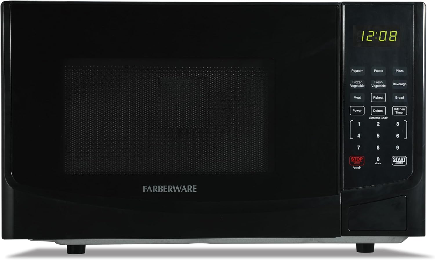 Farberware 0.7 Cu. Ft. Countertop Microwave Oven- 700 Watts Power, Auto Cook Settings, Defrost, Easy Clean and Child Safety Lock - Red