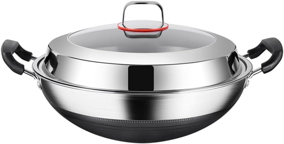 Stainless Steel Frying Pan Household Non-stick Induction Cooker Special Ears Round