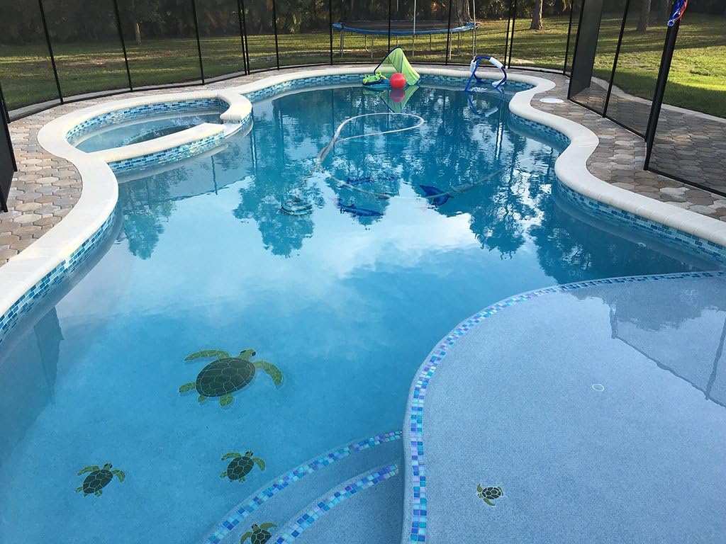 Turtle Group Ceramic Swimming Pool Mosaic (Blue)