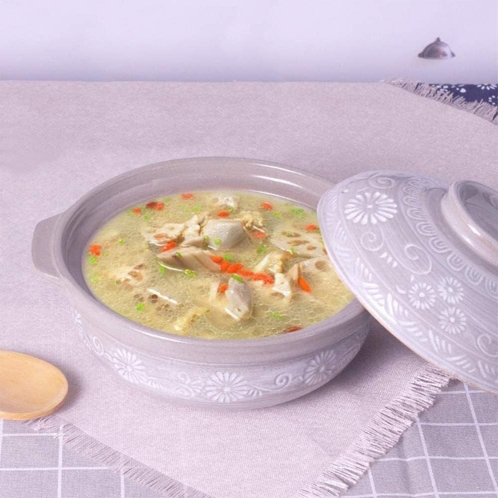 Ceramic Casserole Pot with Lid, High-Temperature Resistant Terracotta Stew Pot, Multi-Purpose, Fast Heat Conduction, Soup for Stovetop & Microwave(Capacity 4000ml)