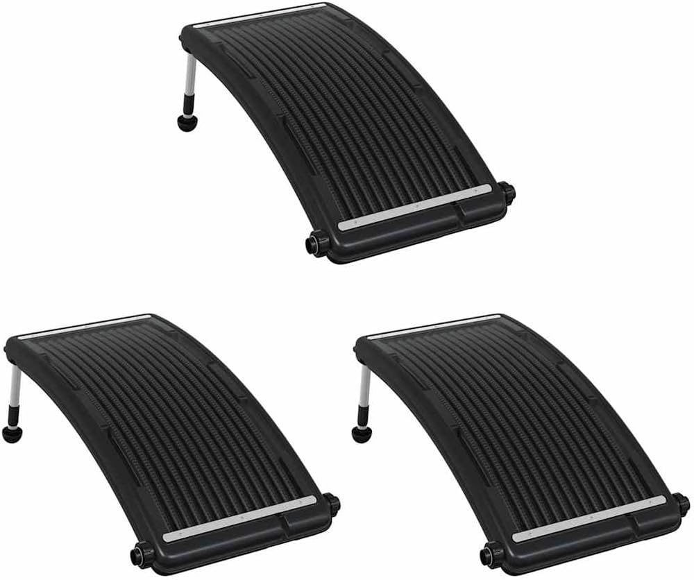 vidaXL Solar Pool Heater, Eco-Friendly, High Efficiency, Aluminum Adjustable Legs, Solar Hot Water System, Heating Panel for in- and Above-Ground Pools, 43.3