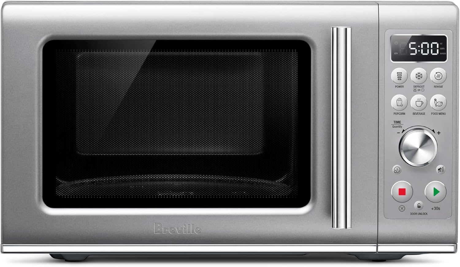 Breville BMO650SIL Compact Wave Soft Close Countertop Microwave Oven, Silver