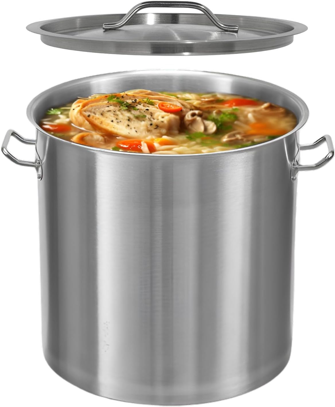 Large Stainless Steel Stockpot with Lid - Induction-Ready Soup Pot for Stews, Seafood, and More(60CM*60CM)