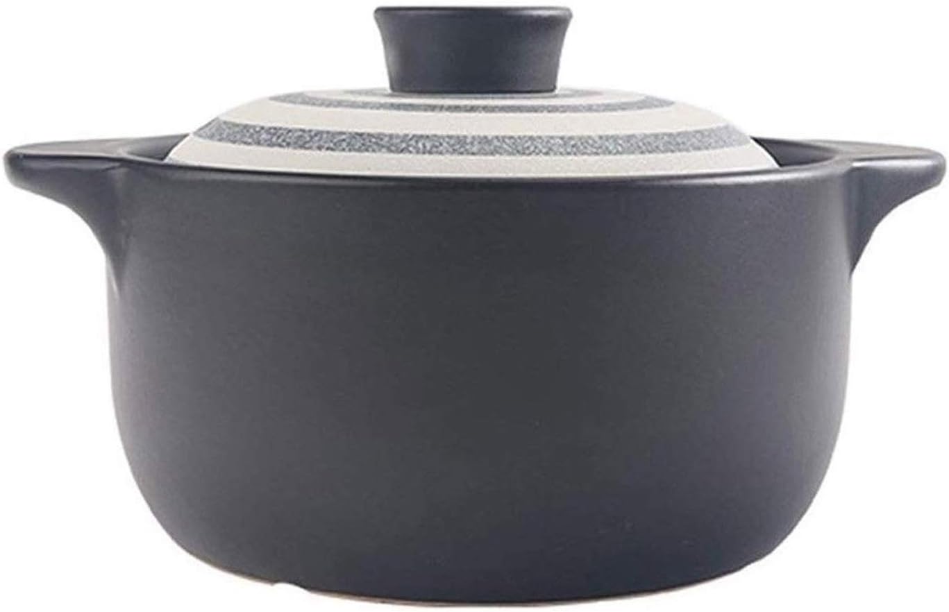 Casserole Cookware Casserole Dish with Lid Cooking Pot Clay Pot for Cooking Home Flameproof Ceramic Casserole with Lid Uncoated Pot Resistant High Temperature Casserole and Dual Handles