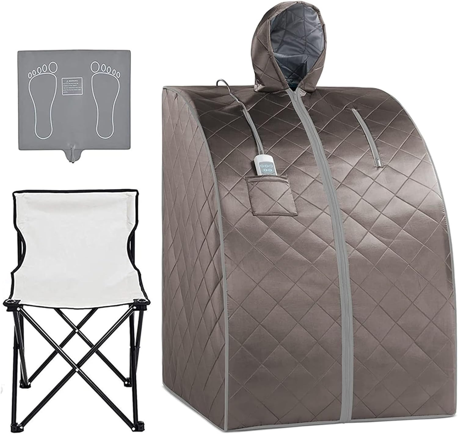 Fast Heating Home Sauna Personal Infrared Sauna with Hat Upgraded Chair Heating Foot Pad for Relaxation Detox Home Spa Easy to Fold Up