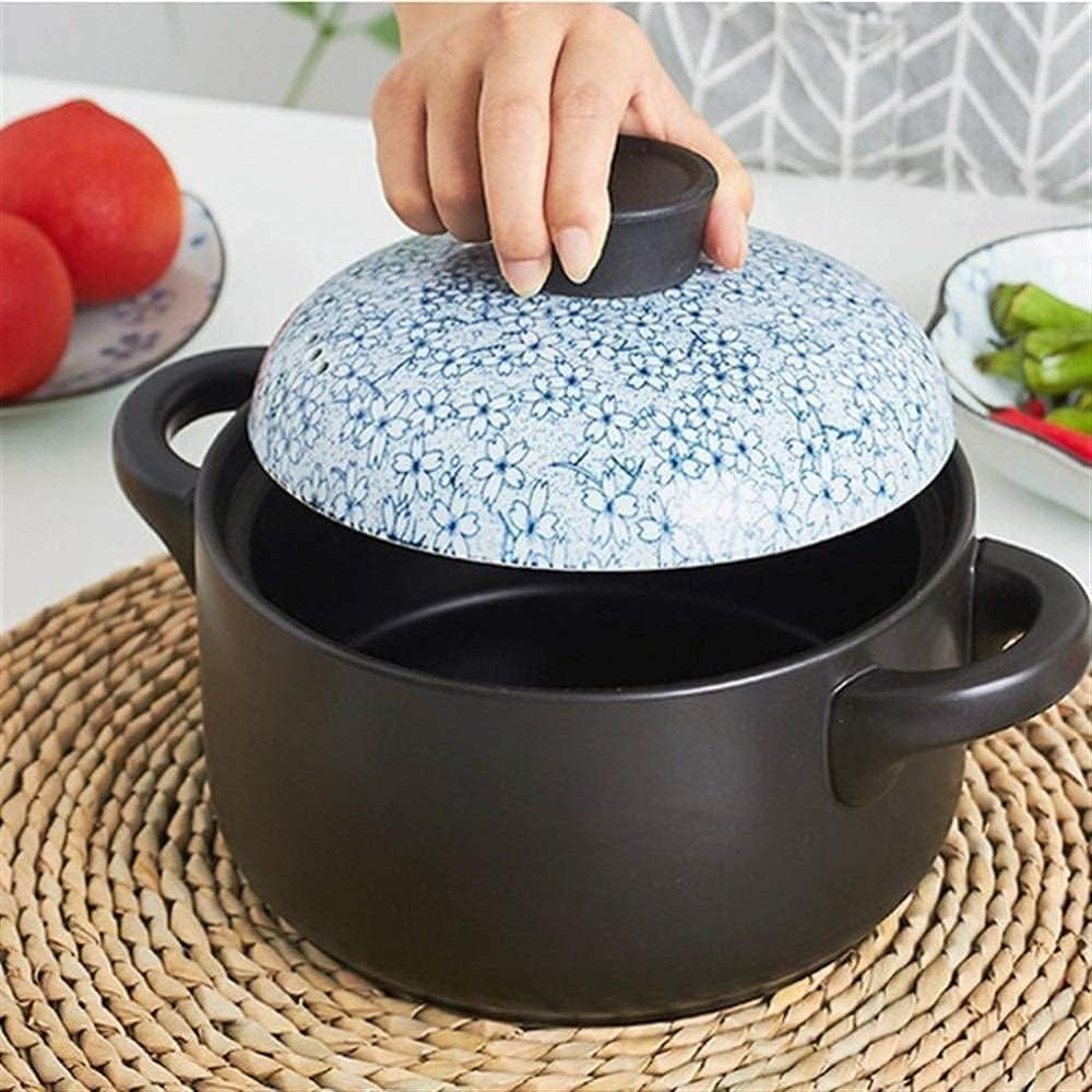 Ceramic Casserole Clay Casserole Pot with Lid Terracotta Stew Pot Clay Pot for Cooking Thermal Storage, Stew Pot(Size:3.5L)