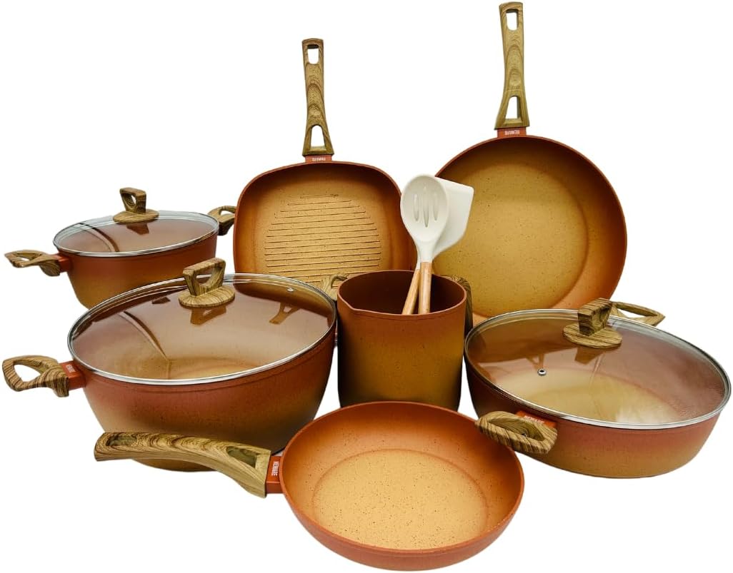 Terracotta 12 Piece Cooking Set with Milk Cup - Terracotta