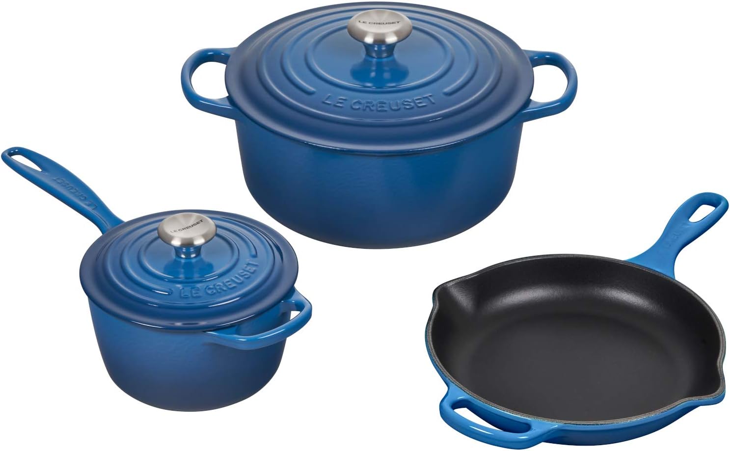 Le Creuset Signature Marseille Enameled Cast Iron 5 Piece Cookware Set