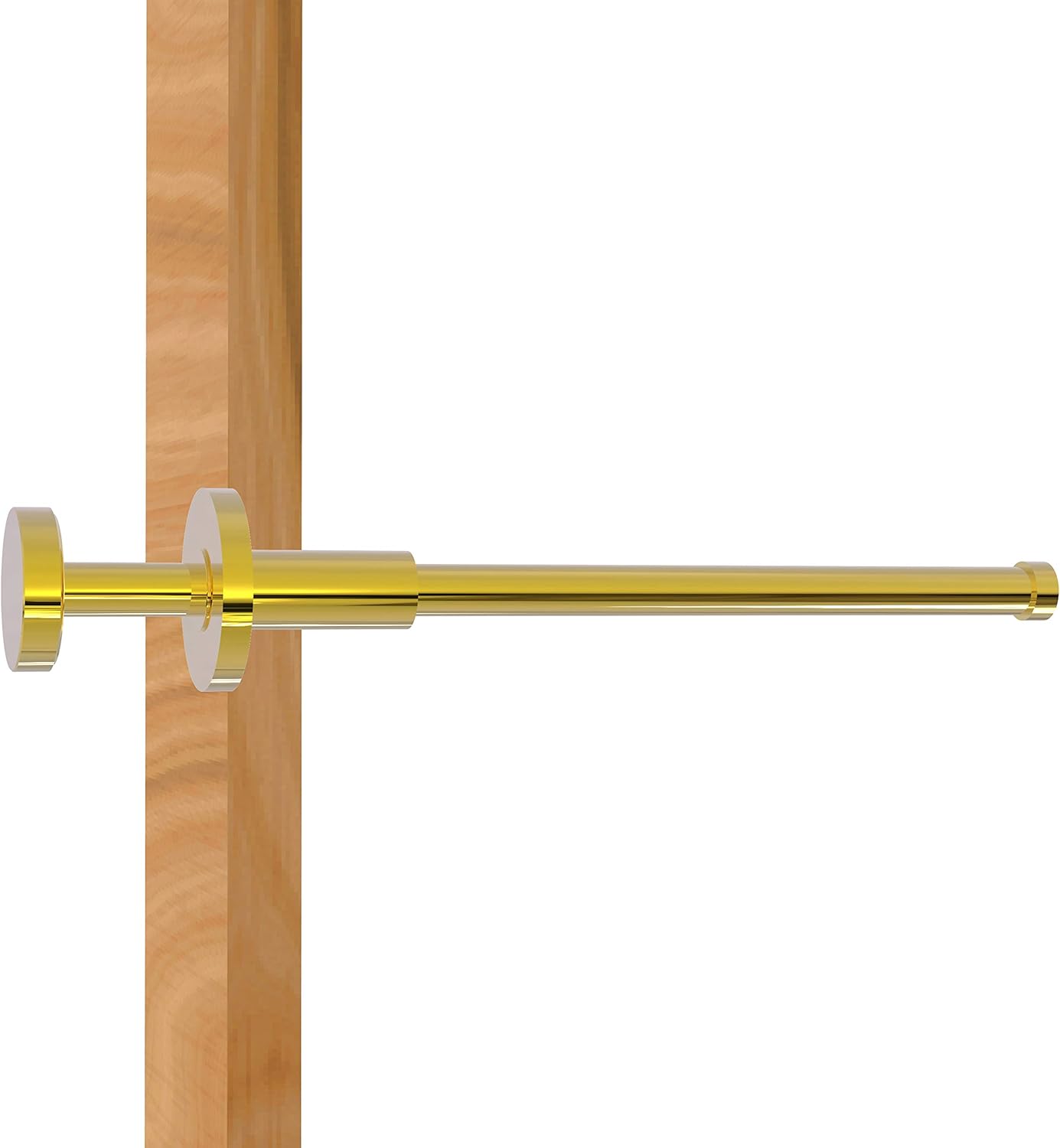 Allied Brass Modern Style Pullout Retractable Garment Rod, 10-Inch, Polished Brass