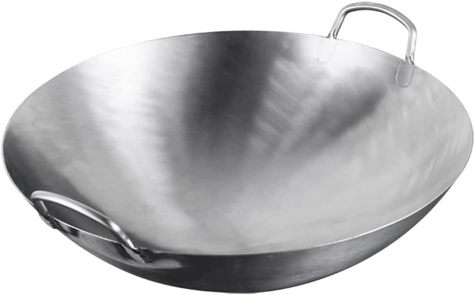 Stainless Steel Frying Pan For Gas Without Coating Round Bottom
