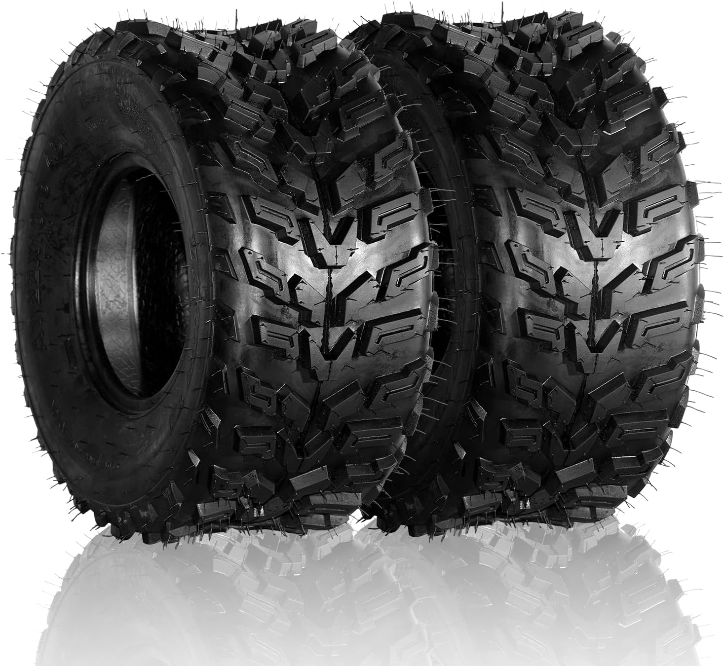 SUNROAD Set of 2 ATV Tires Mud Tires 22x10-9 22X10X9 6PR 20mm Deep Tread Fit for Honda Recon 250 Suzuki Ozark 250(1 Pair, Set of 2)