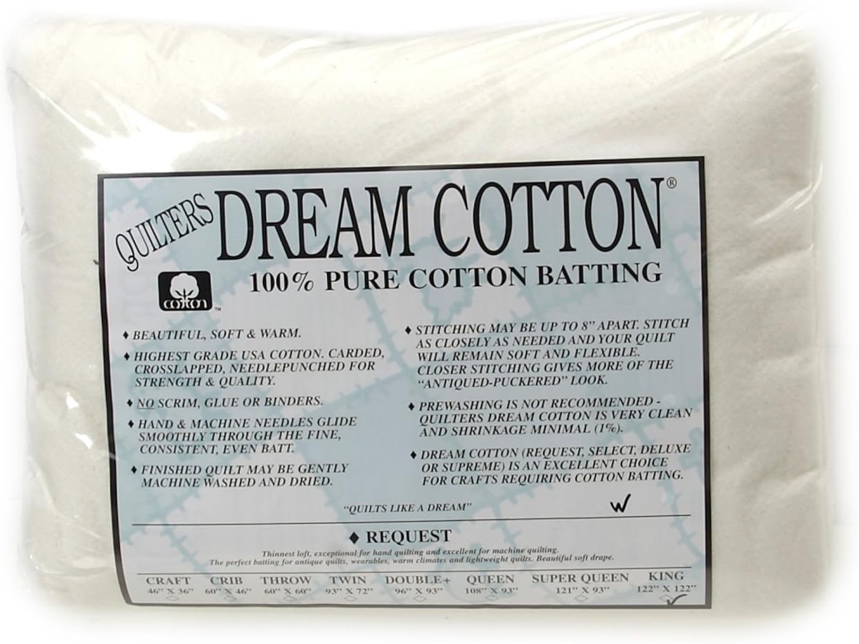 Quilter's Dream White Cotton White Request Batting (120in x 122in) King