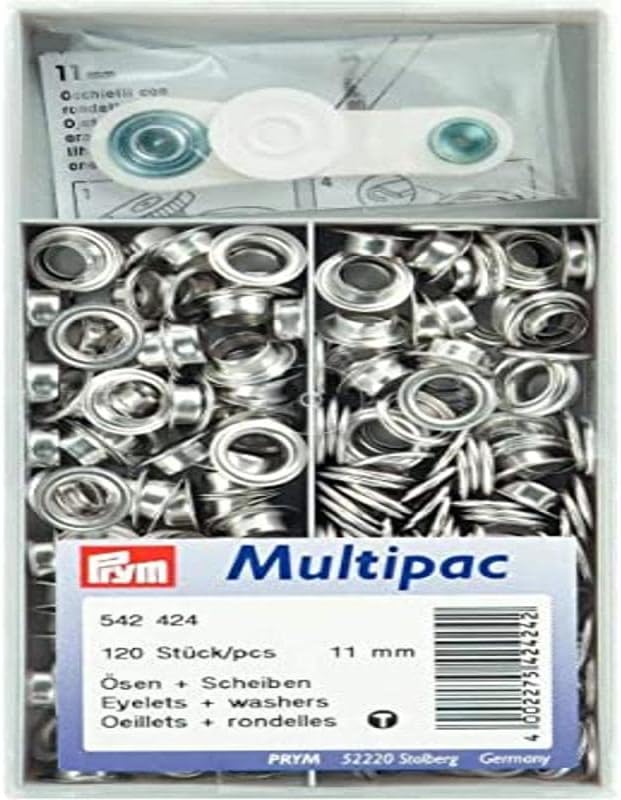 Prym 542424-1 Eyelets and Washers, 11mm, Silver