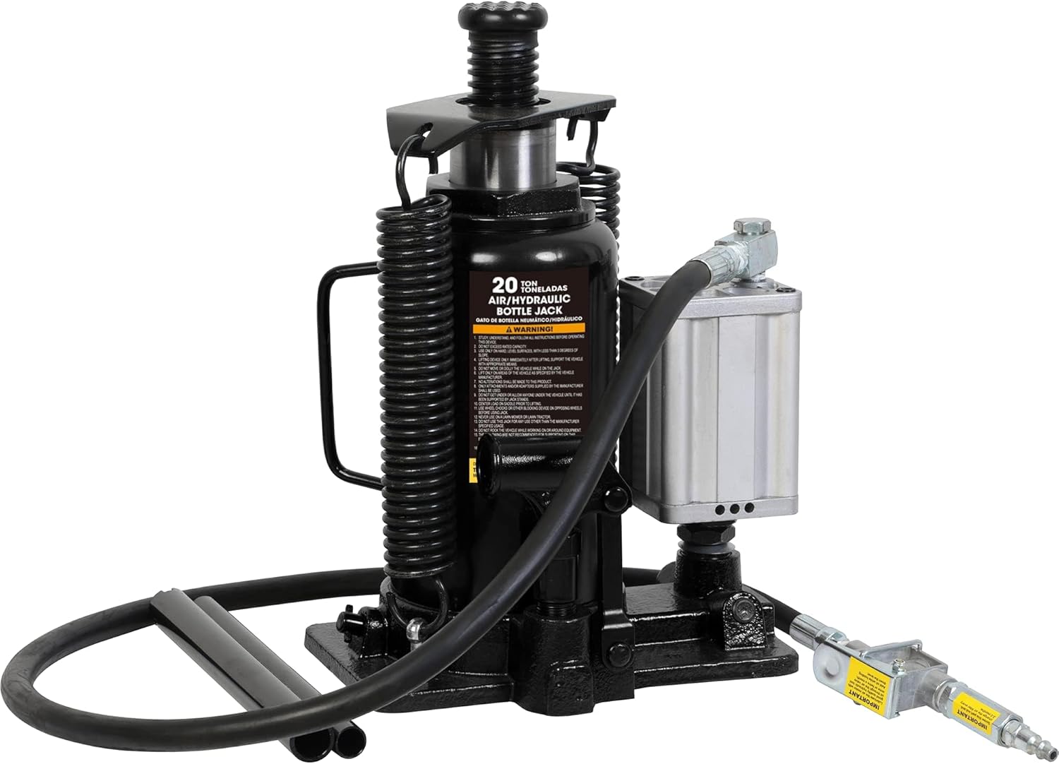 BIG RED 20 Ton Hydraulic Aluminum Alloy Pump/Pneumatic Quick Lift Welded Car Bottle Jack, Longer Lifespan, Ideal for Car, Pickup, Truck, SUV, Industrial Engineering