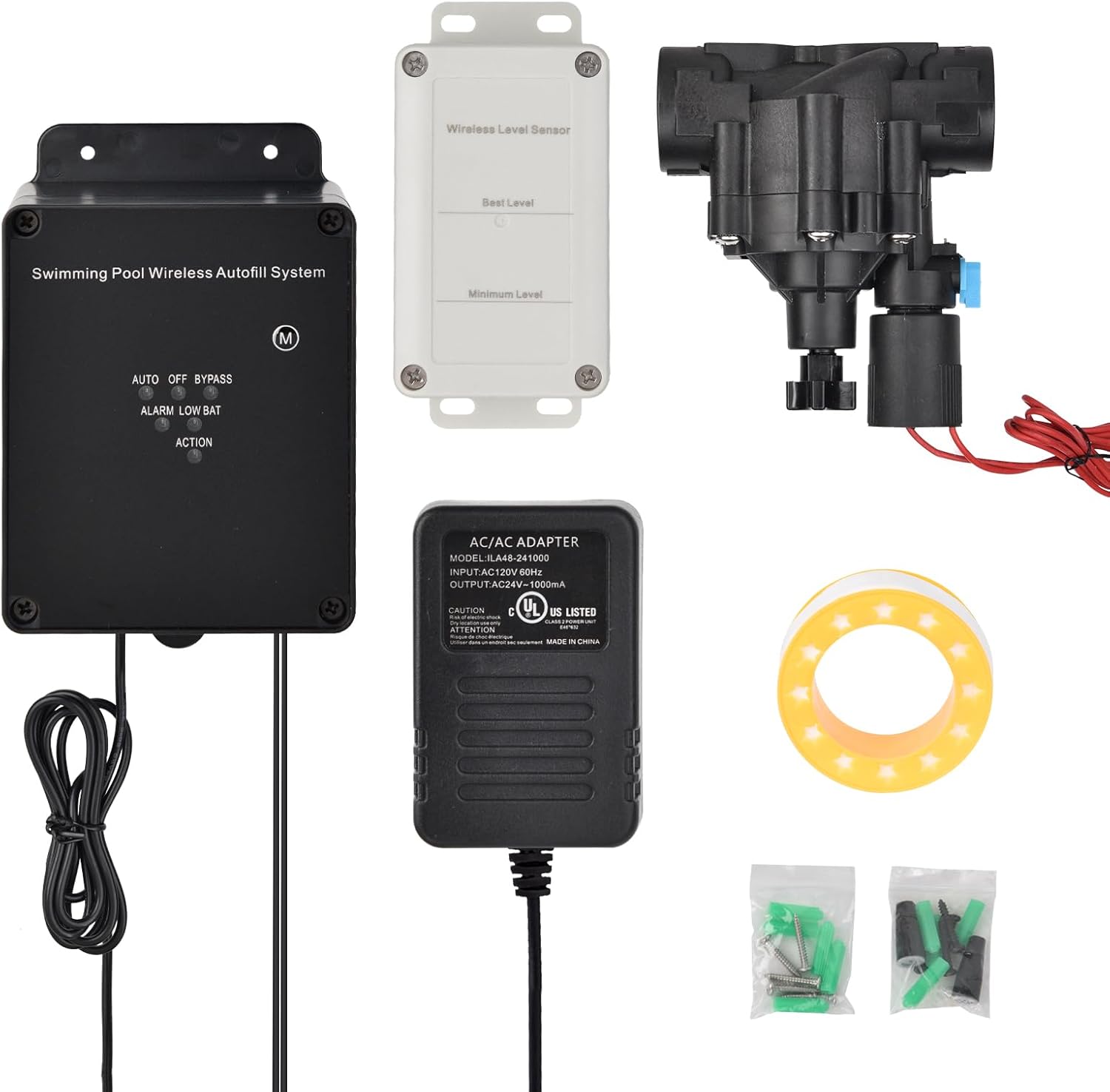 Wireless Automatic Pool Water Level Control System with Three Modes and 500ft Range Ideal for Pools Spas and Water Tanks