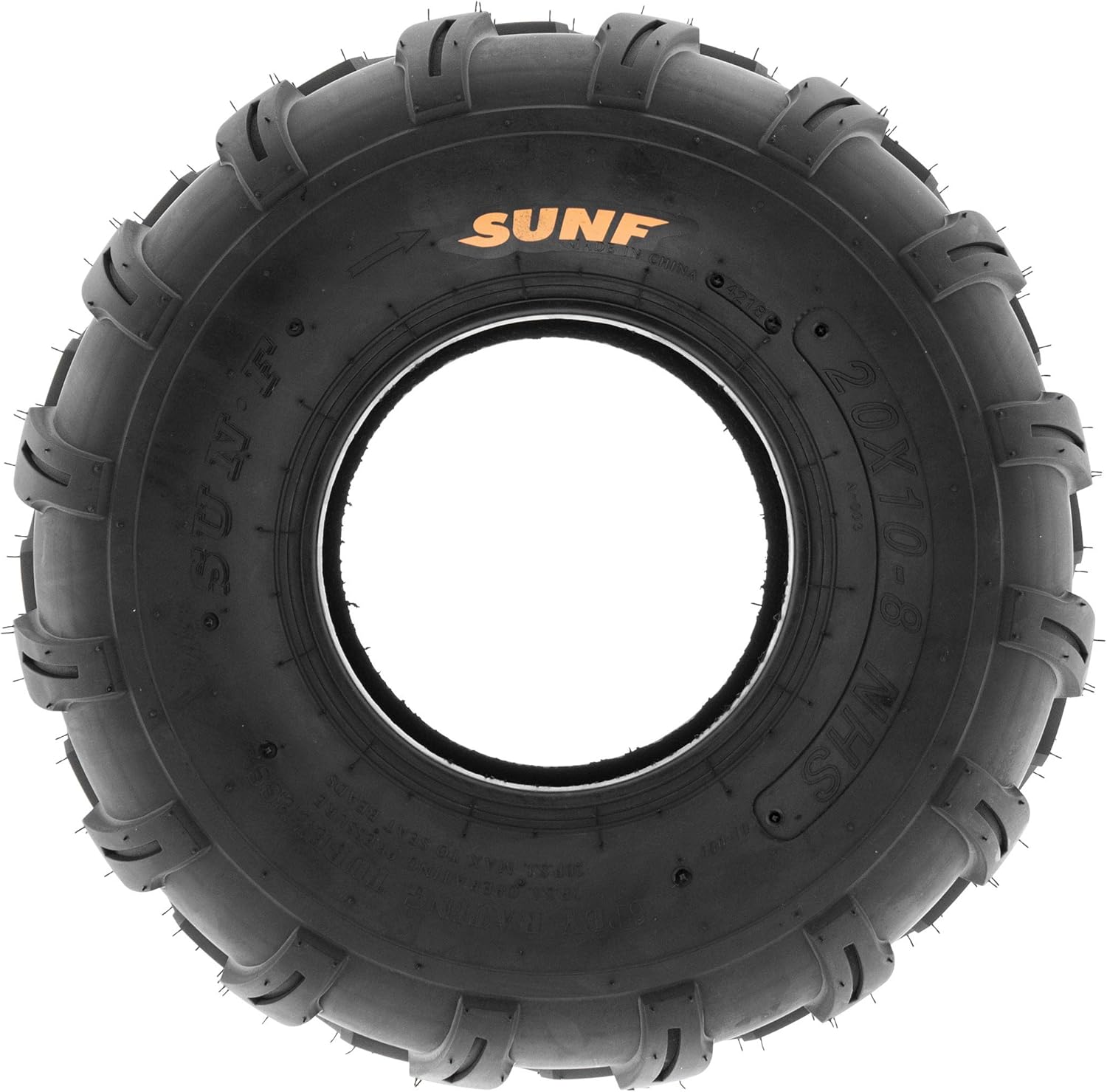 SunF A003 ATV/UTV/Lawn-Mowers Off-Road Tire 20x10-8, 6 PR, Directional Tread (Pair of 2)