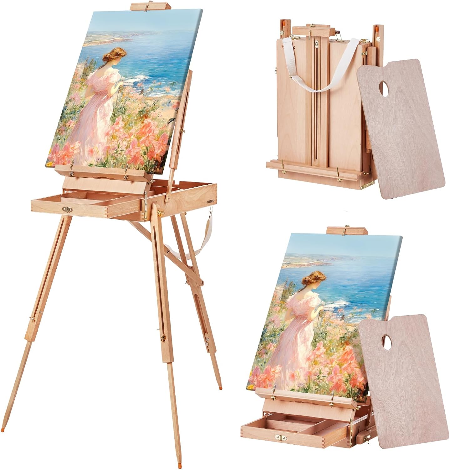 VEVOR French Easel, Hold Canvas to 34