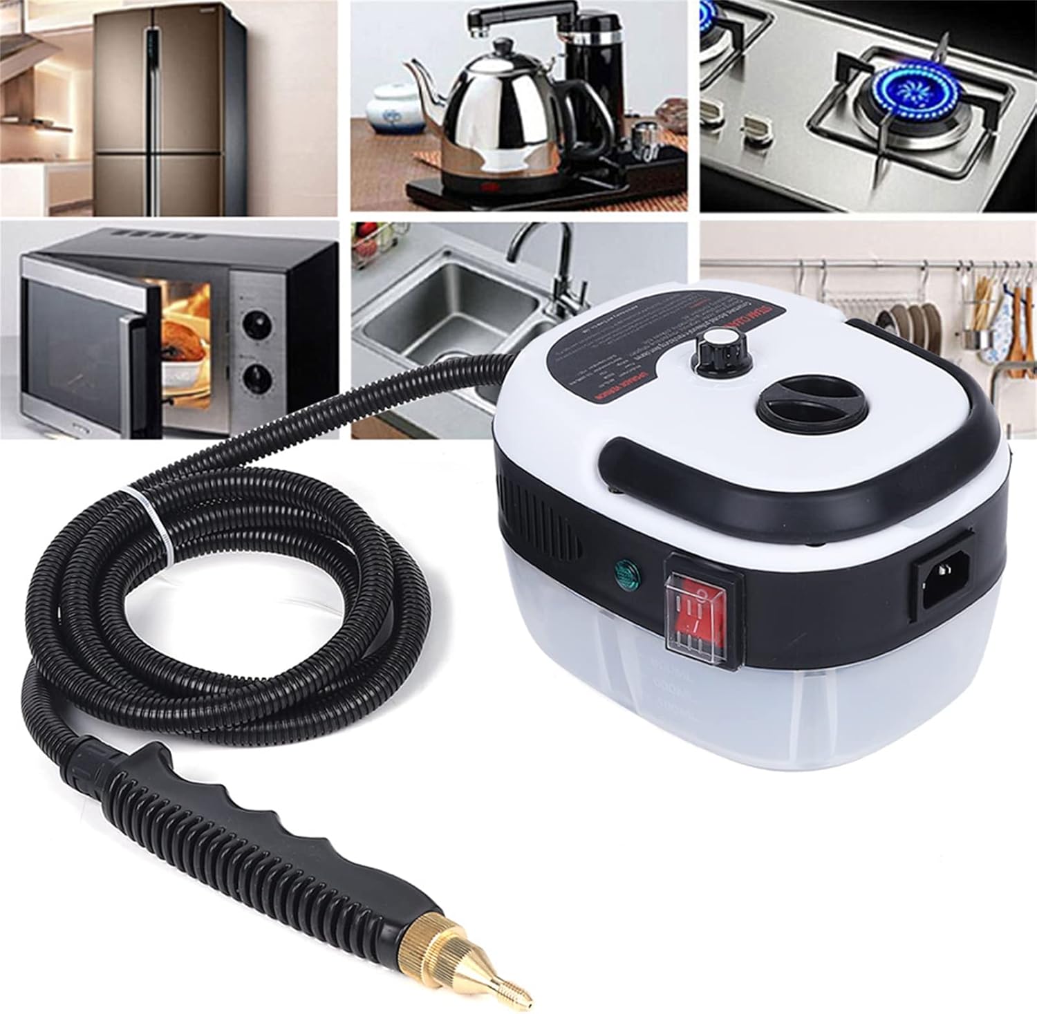 Handheld Steam Cleaner Machine High Pressure High Temperature 110V 2500W, Perfect for Stain Removal, Steam Cleaner for Range Hood, Air Conditioner, Microwave Oven, Furniture surface etc.