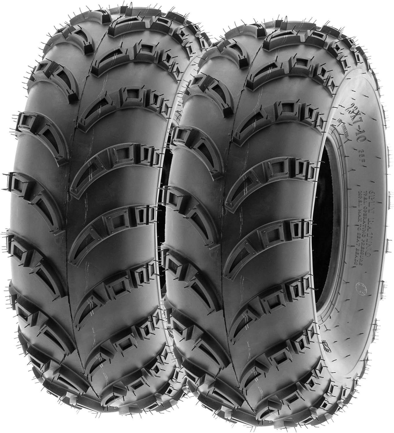 SunF 23x7-10 ATV UTV Tire 23x7x10 Mud Tubeless 6 PR A028 - PAIR of 2