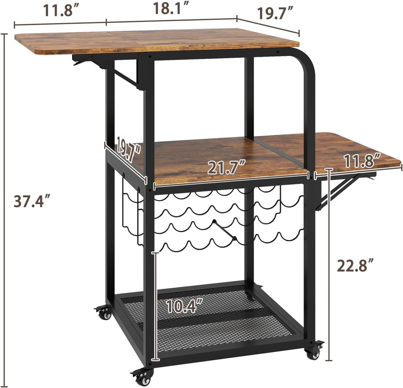 PUNCIA Movable Heat Press Table with Vinyl Roll Holder Stand for Heat Press with Folding Shelf DIY Sublimation Machine Workbench with Storage Rolling Craft Table Heat Transfer Cart with Wheels