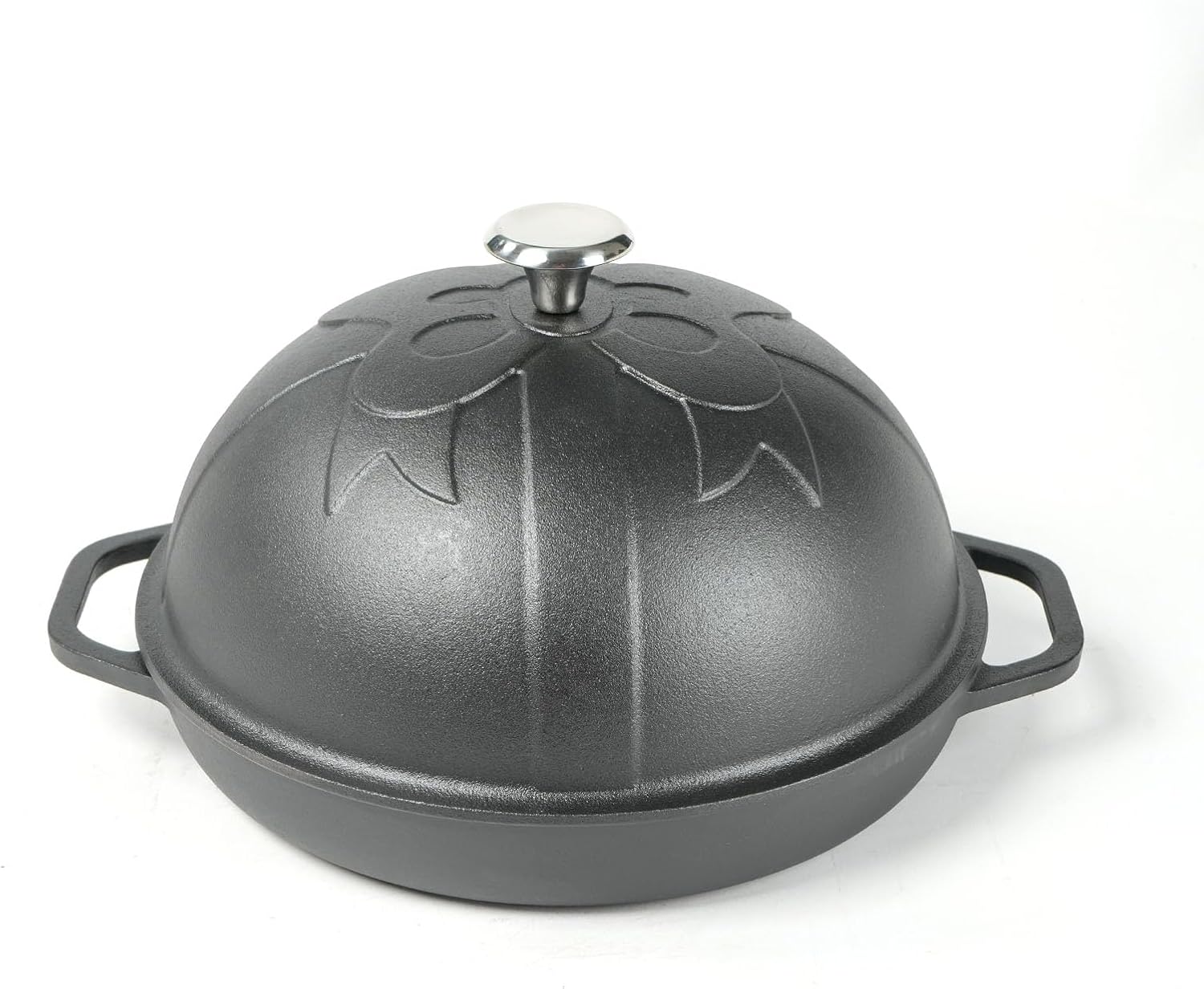 HAWOK Cast Iron Bread Oven with Cloche Lid, Dia. 11.8inch/30cm, 2qt, with Proofing Basket Dough Scoring Knife, Sourdough Baking Pan Pre-seasoned Black