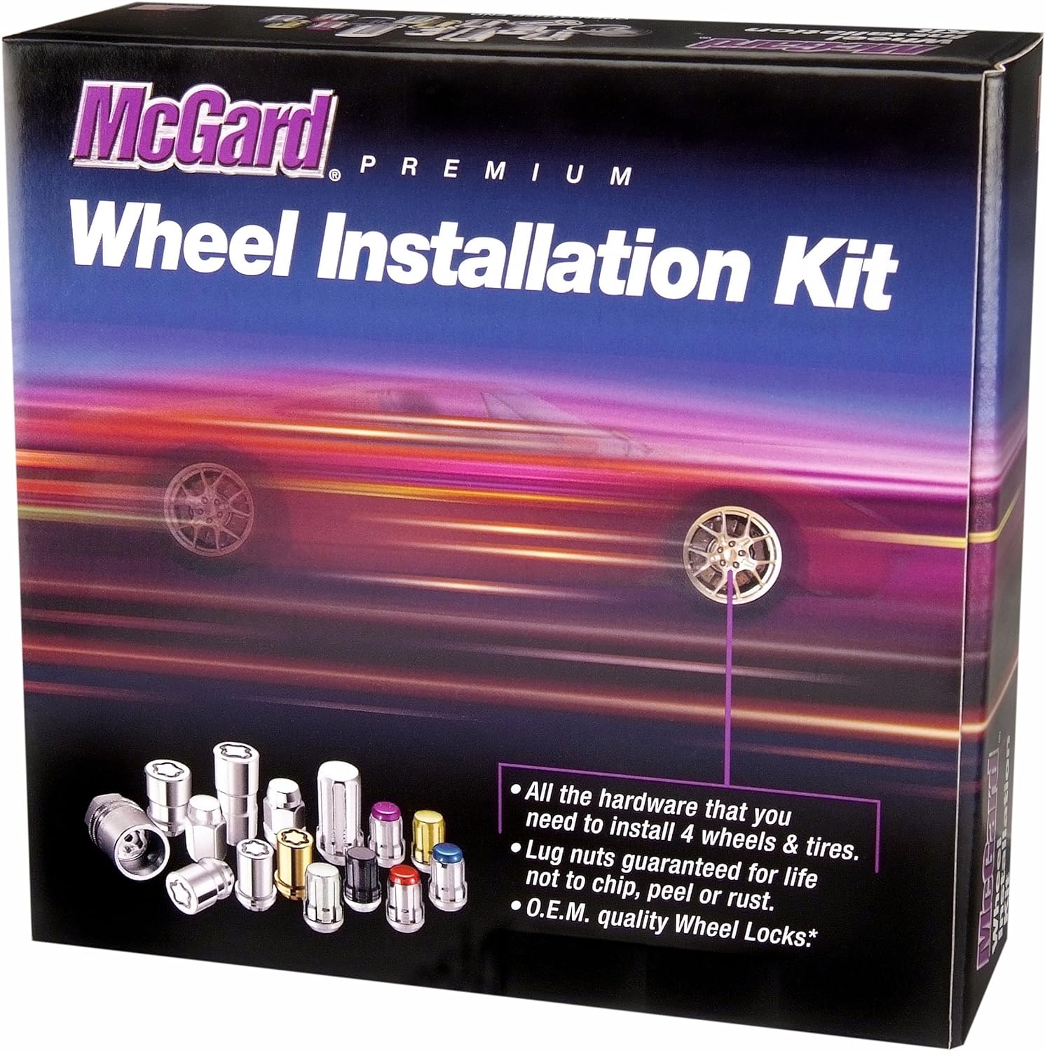 McGard 84638 Chrome (M14 x 1.5 Thread Size) Cone Seat Wheel Installation Kit for 6-Lug Wheels