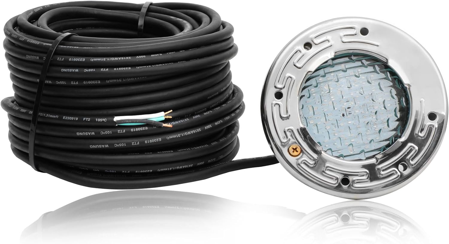 6 Inch LED Spa Lights for Inground Pool, 100FT AC120V 6 Inch White Pool Lights, Underwater Swimming Pool Spa Light for Pools and Spa