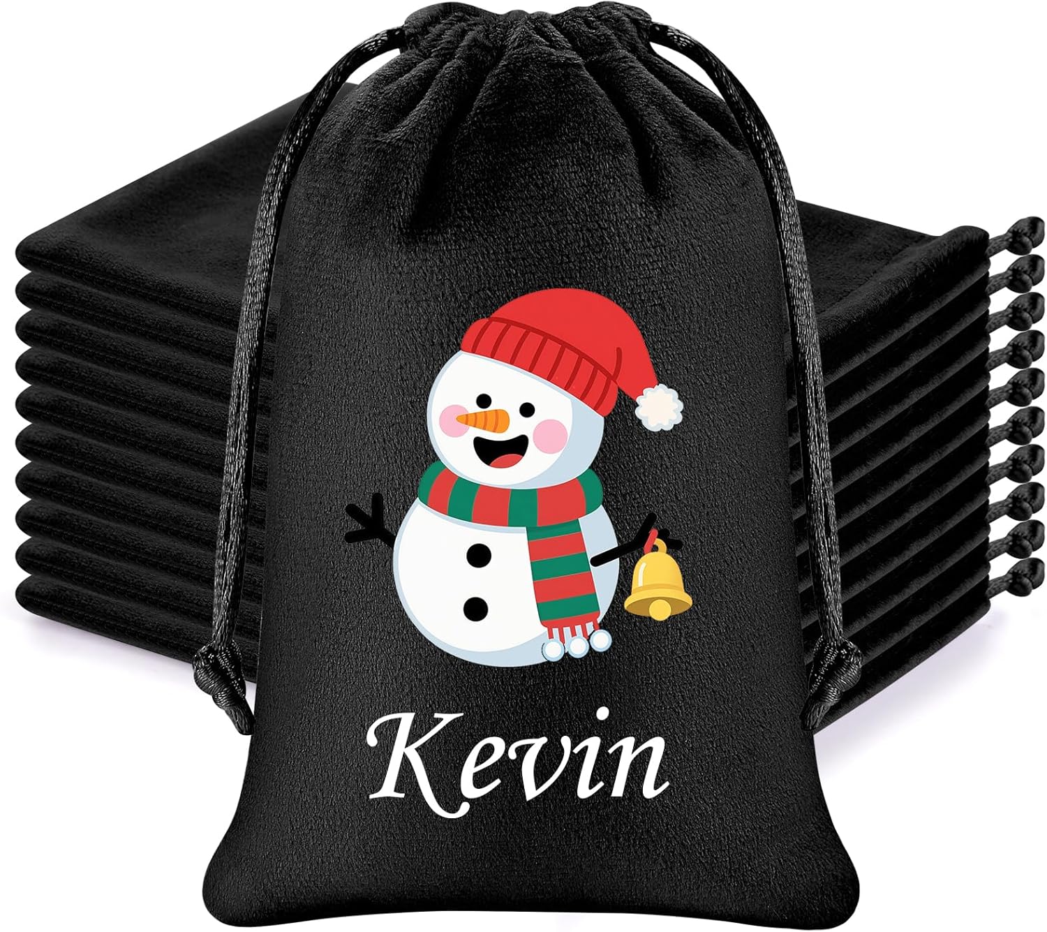 Yatihugy 100 PCS Personalized Christmas Gifts Bags, Custom Photo Santa Sack Xmas Eve Boxes Christmas Gift Bag Pouch for New Year Party Supplies