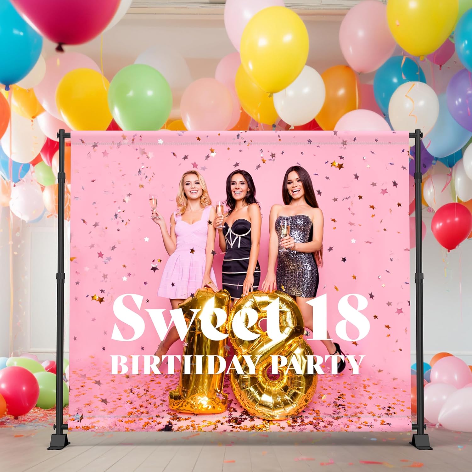 wall26 Custom Banner for Birthday Personalized Photography for Birthday Wedding Anniversary Party - 5x6 feet（WxH)