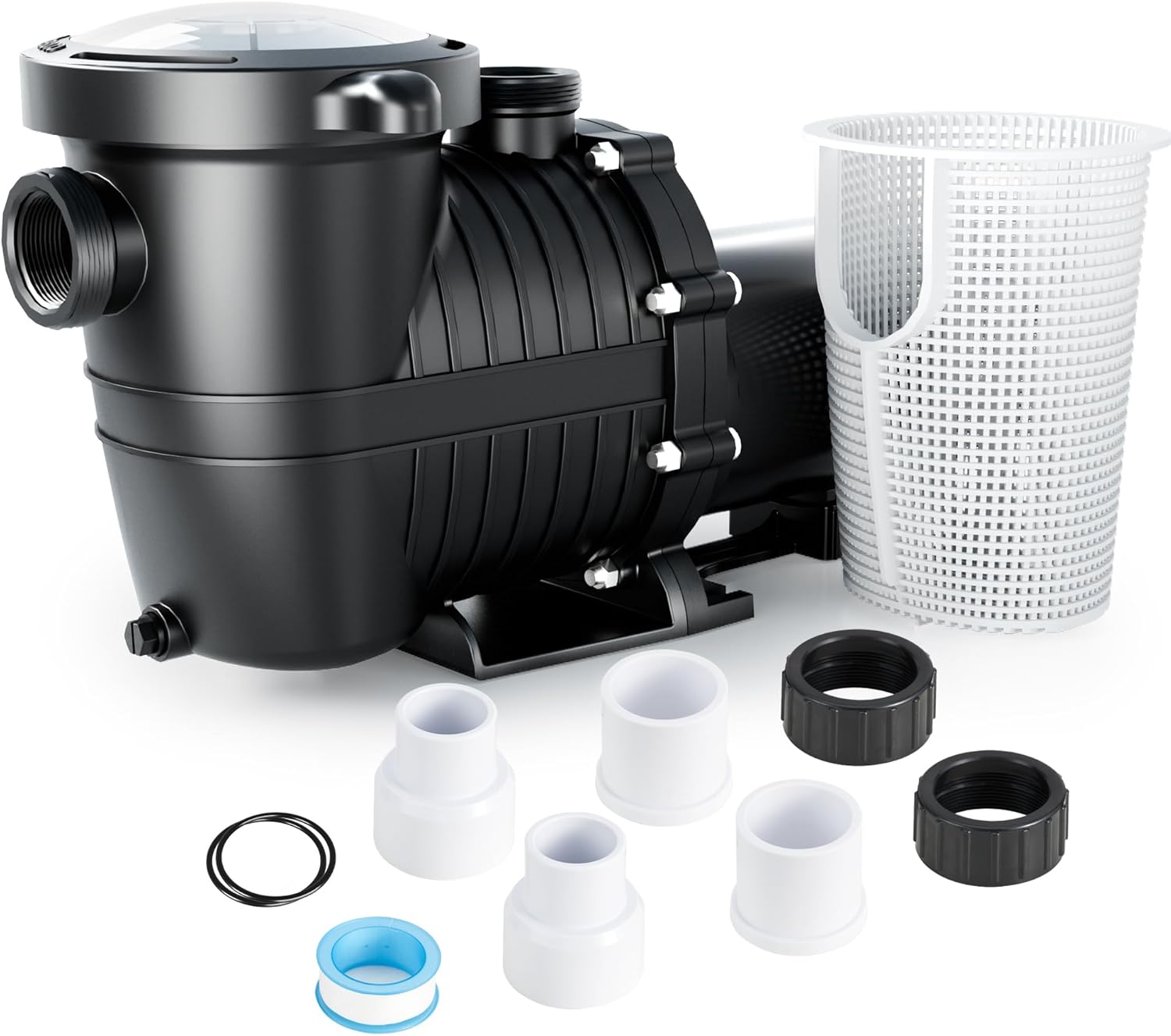 LANCHEZ In/Above Ground Pool Pump, Self Primming (Dual Speed, 2 HP, 6600 GPH, 230V, 1.5