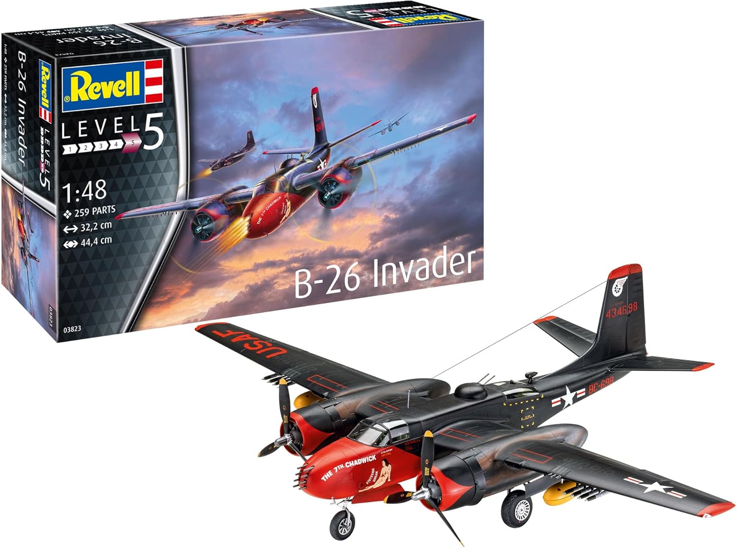 Revell 03823 B-26C Invader 1:48 Scale Unbuilt/Unpainted Plastic Model Kit