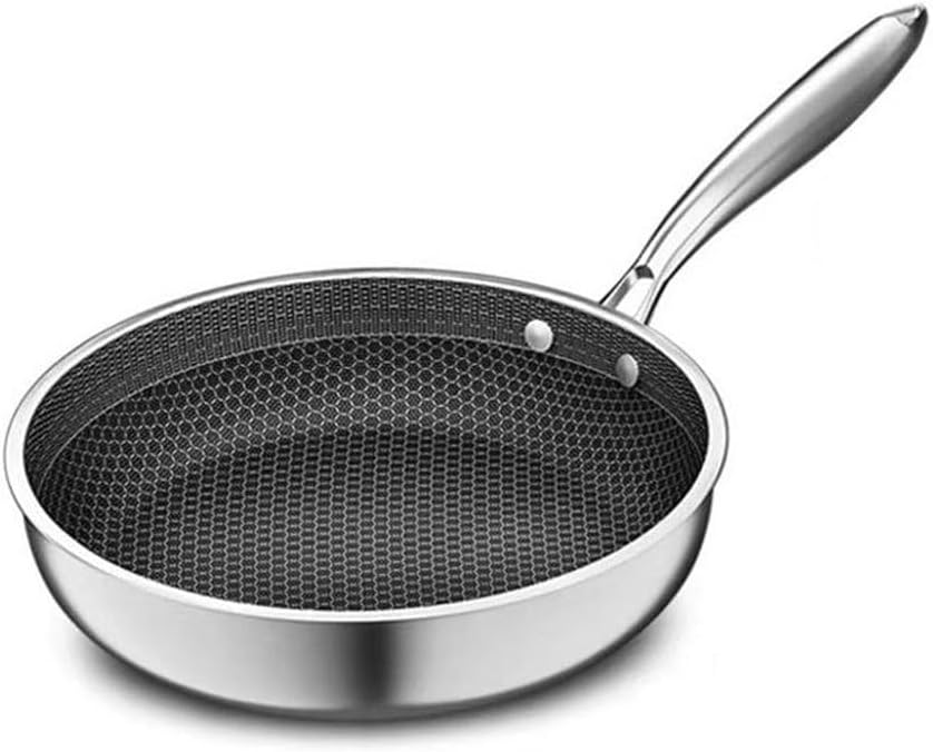 Stainless Steel Bottom Frying Pan Honeycomb Physical Non-stick Household Steak Penang