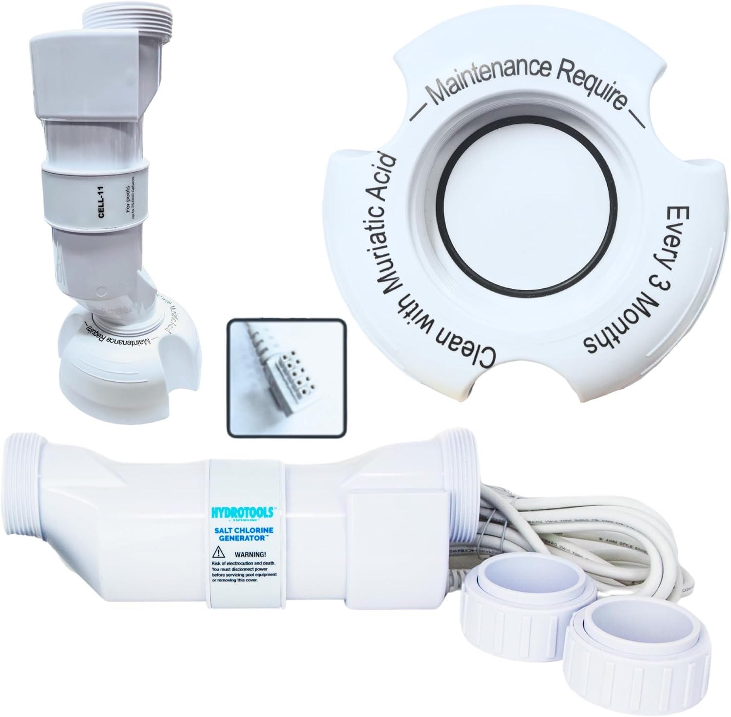SWIMLINE HYDROTOOLS Pool Salt Replacement Cell for Water Chlorinator Systems for Pools Up to 25,000 Gallons | 13 Titanium Plates, Hayward Compatible, Easy Install Above & Inground Pool Generators