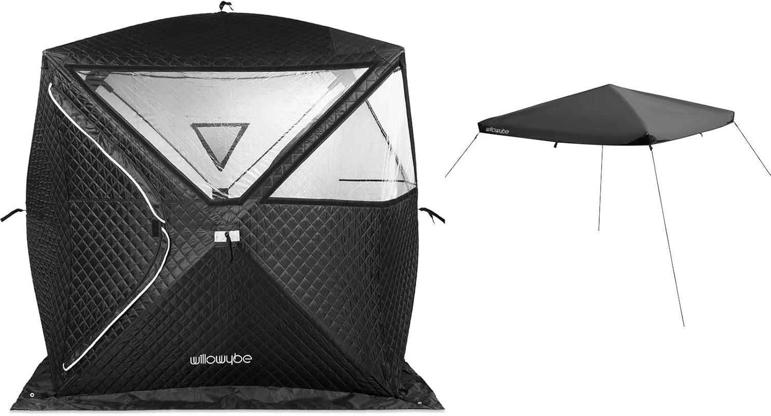 WILLOWYBE Portale Outdoor Sauna Set with Sauna Tent, Cover Protection for Dry Saune Cooking for Family and Friends