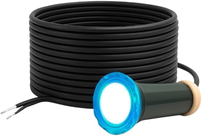 AquaChrome 1.5 Inch RGBW LED Pool Light – 12 W Nicheless Inground Pool Replacement for Pentair GloBrite – 100 ft Cord, 12 VAC Low-Voltage, IP68 Waterproof, Intertek Certified UL676 (100 Ft Cord)