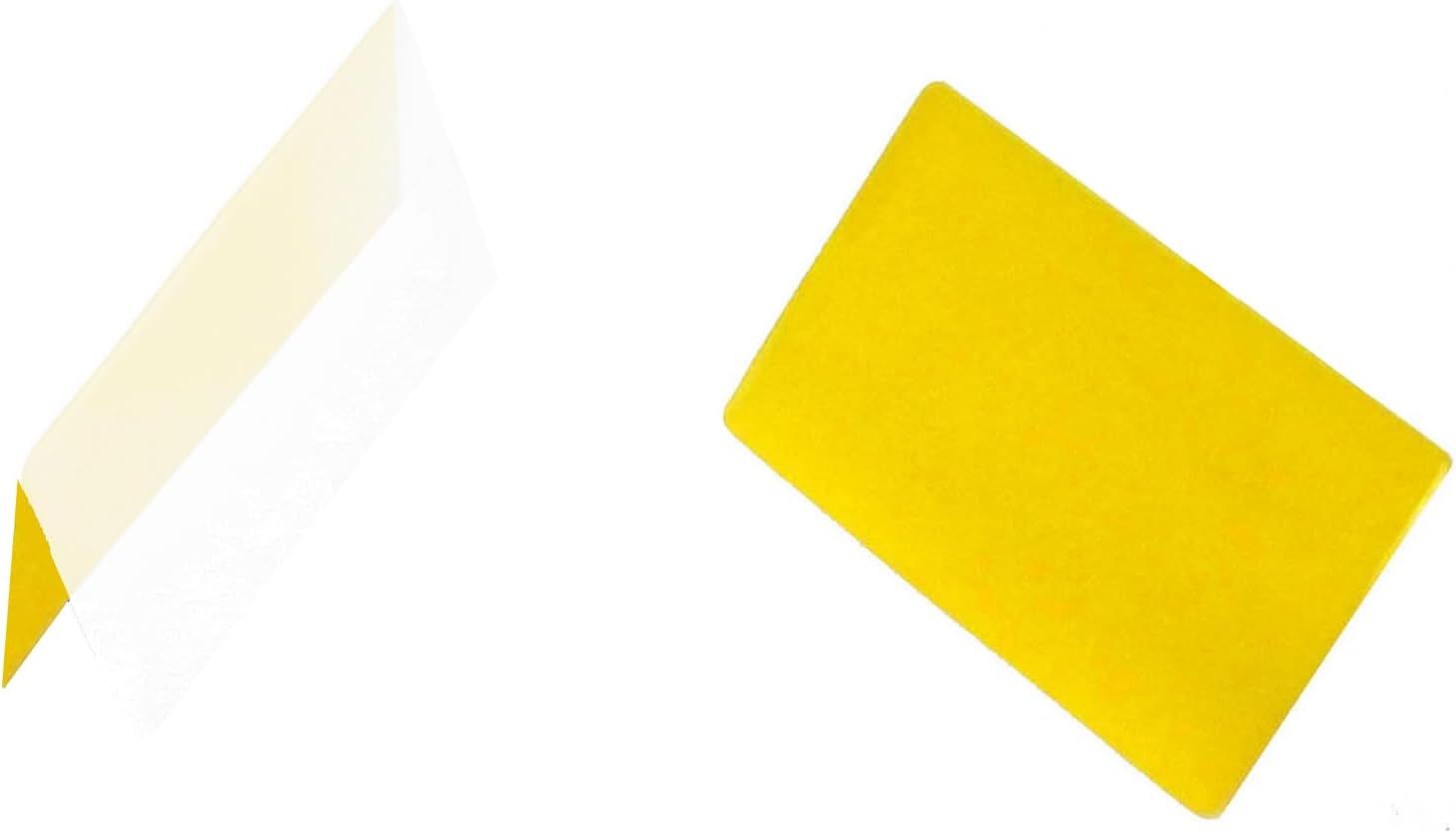 Heat Activated Credit Card Laminating Pouches 10 Mil 2-1/8” x 3-3/8” [pk of 1,000] 54mm x 86mm and 250 microns Thick, Color: Transparent Yellow Back/Clear Front