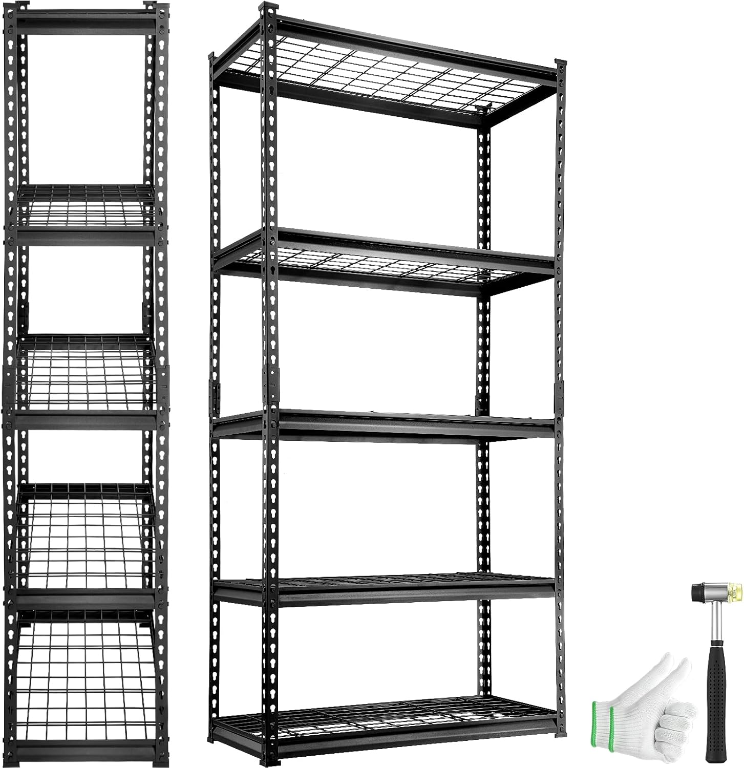 VEVOR Storage Shelves, 2500 lbs, 5 Tier Heavy Duty Garage Shelving, 18