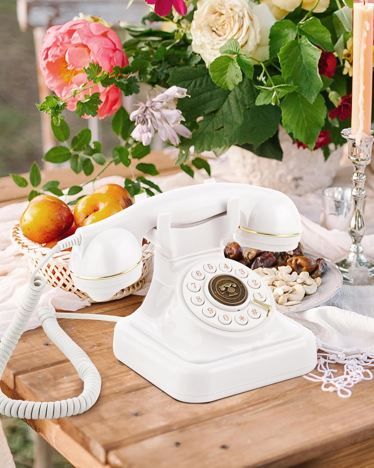 Audio Guest Book Wedding Phone, Retro Phone Guestbook for Record Voice Messages, Personalized Wedding Guest Book Telephone for Bridal Shower, Birthday, Special Events, and Daily Diary