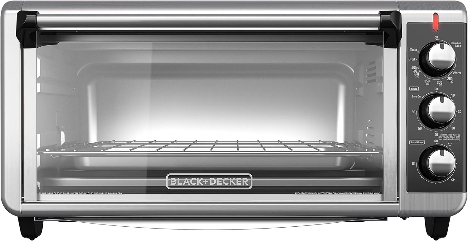BLACK+DECKER 8-Slice Extra Wide Convection Toaster Oven, Fits 9
