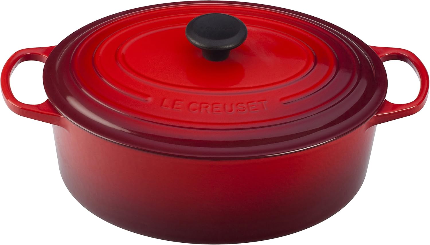 Le Creuset Enameled Cast Iron Signature Oval Dutch Oven, 6.75 qt., Cerise