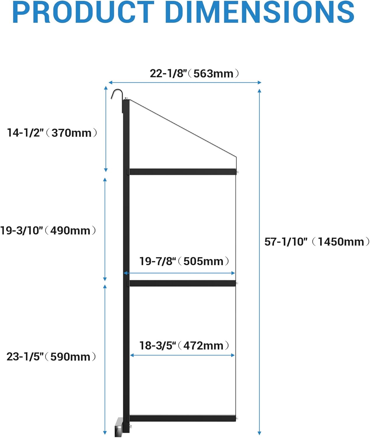 GAOMON 4 Pack Shipping Container Shelving Bracket, 3-Tier Black Power Coated Steel Brackets, 22