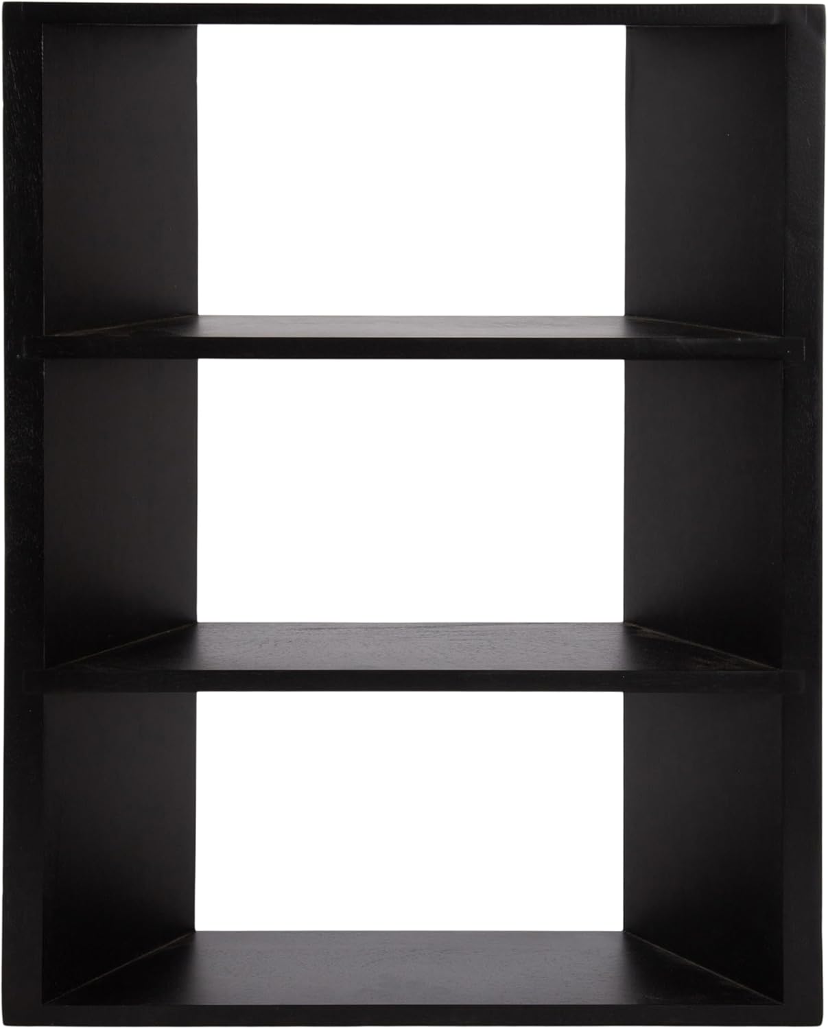 Kate and Laurel Akita Modern Angled Three-Tier Wall Shelf, 20 x 6 x 26, Walnut Brown, Decorative Over The Toilet Shelf for Use as Bathroom Storage or Living Room Display Shelving