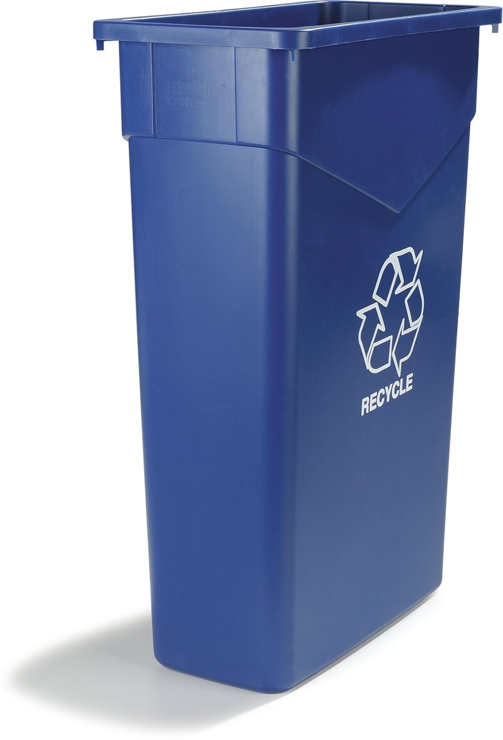 Carlisle FoodService Products Trimline Rectangular Recycle Container, Plastic, 23 Gallons, Blue, (Pack of 4)