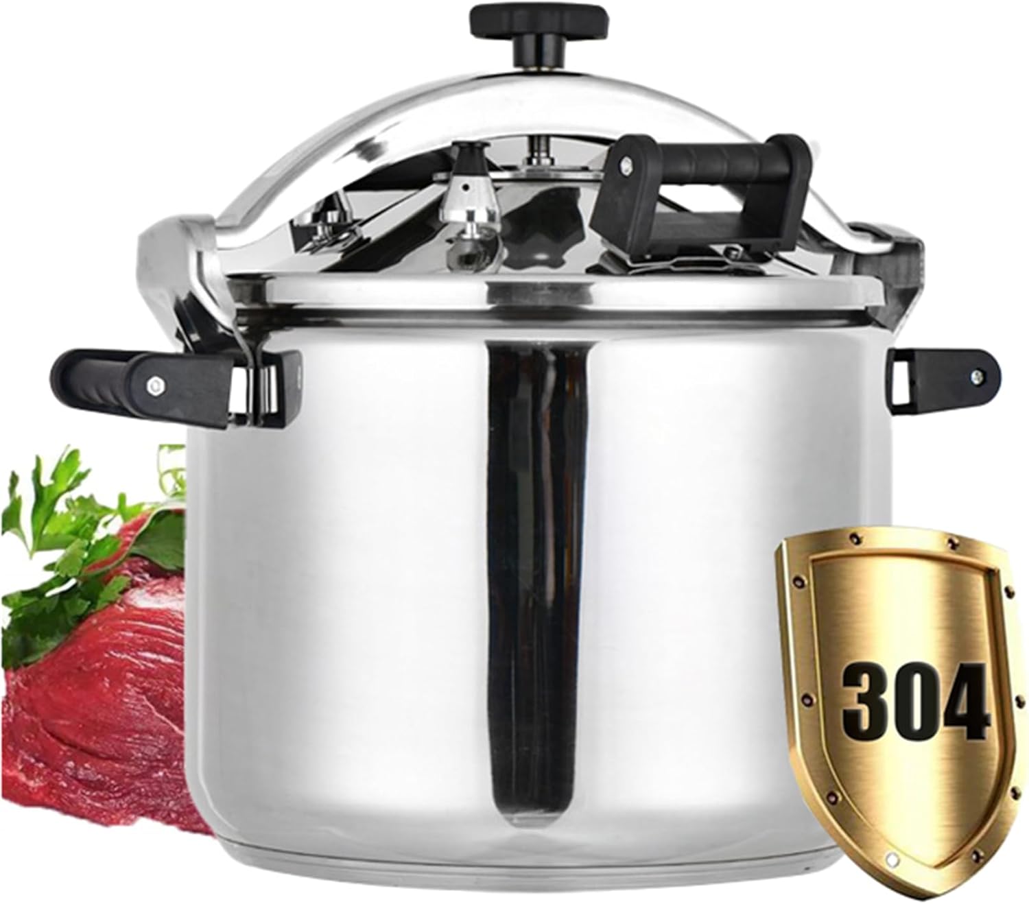 15-40 Quart Explosion-Proof Pressure Cooker, Commercial Large-Capacity Super-Large Pressure Cooker, Suitable for Large Hotels Kitchens, Pressure Cooker/Gas Stove,Open FLA,30qt
