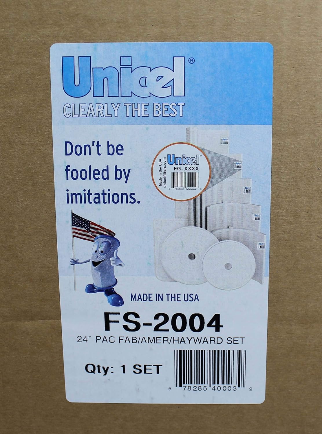 Unicel FS-2004 48 Sq Ft Vertical DE Grid Replacement Pool Filter Set, Compatible with American, Hayward, Pac-Fab, Sta-Rite, Astral, and More (2 Pack)