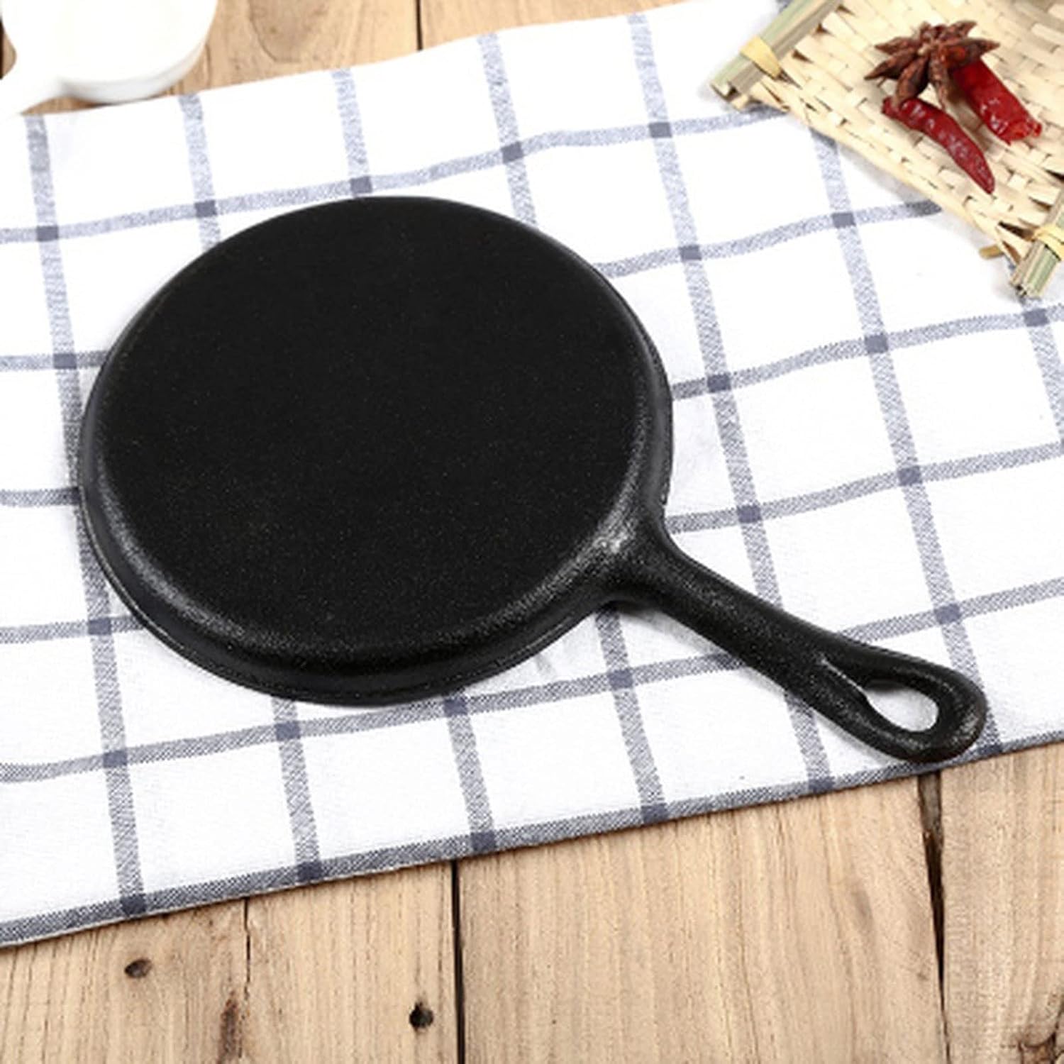 Saucepan Cookware 13Cm/16Cm/ 20Cm Frying Pan Iron Cast Thickened Omelette Steak Minute Cooker Skillet Frying Pan Pot-One Color-Large