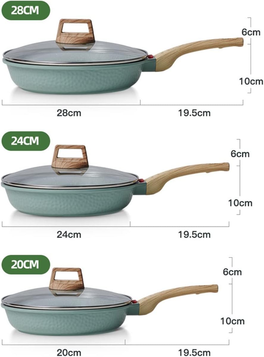 Frying Pan With Lid Cooking Wok Pots For Kitchen Skillet Nonstick Pans Grill Pancake Saucepan Egg Induction Cooker