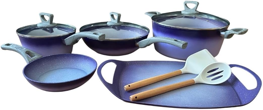Terracotta Cookware 10 piece Set (Purple)